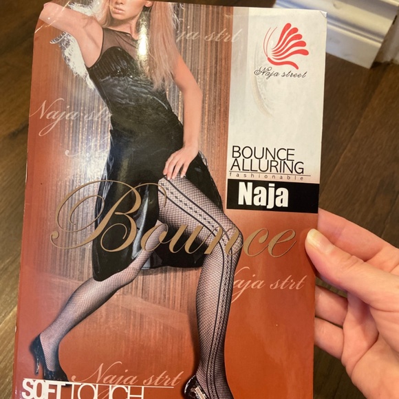 NEW NAJA STREET BLACK FISHNET TIGHTS PANTYHOSE NYLONS SHAPEWEAR OSFM DANCE - Picture 2 of 4